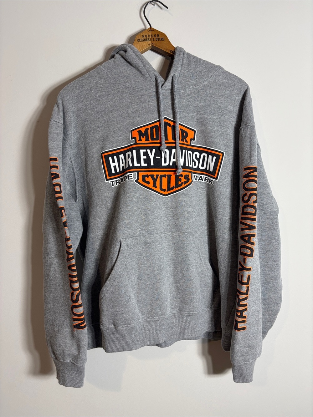 Harley Davidson Motorcycles Hoodie Large Sleeve Spellout